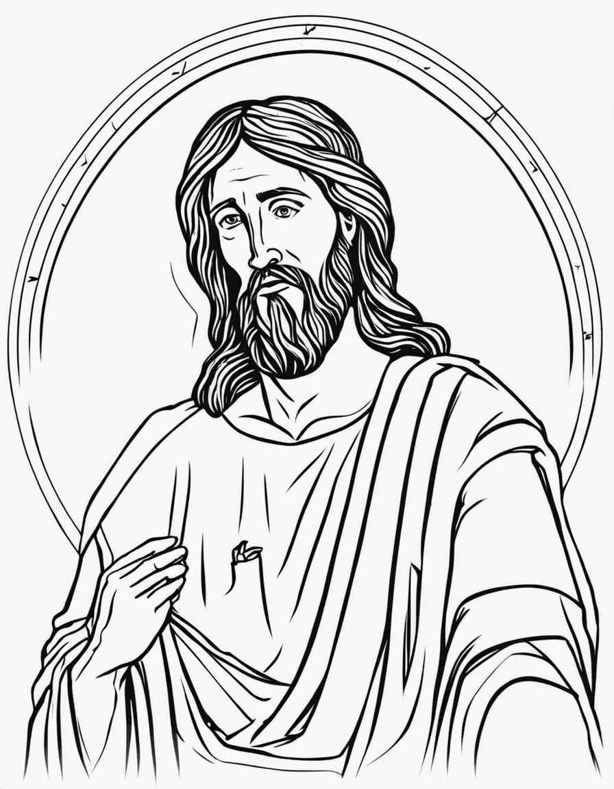 realistic jesus coloring page
