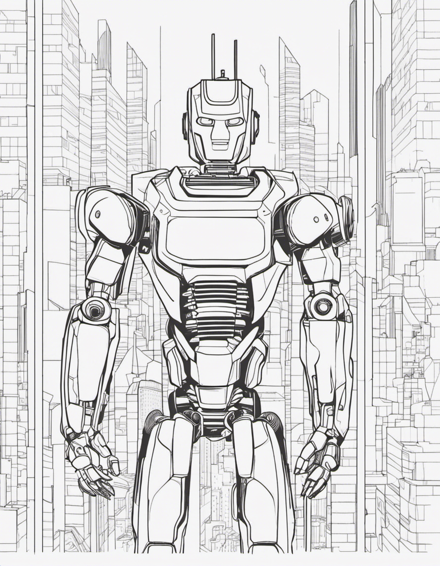 robot for adults coloring page