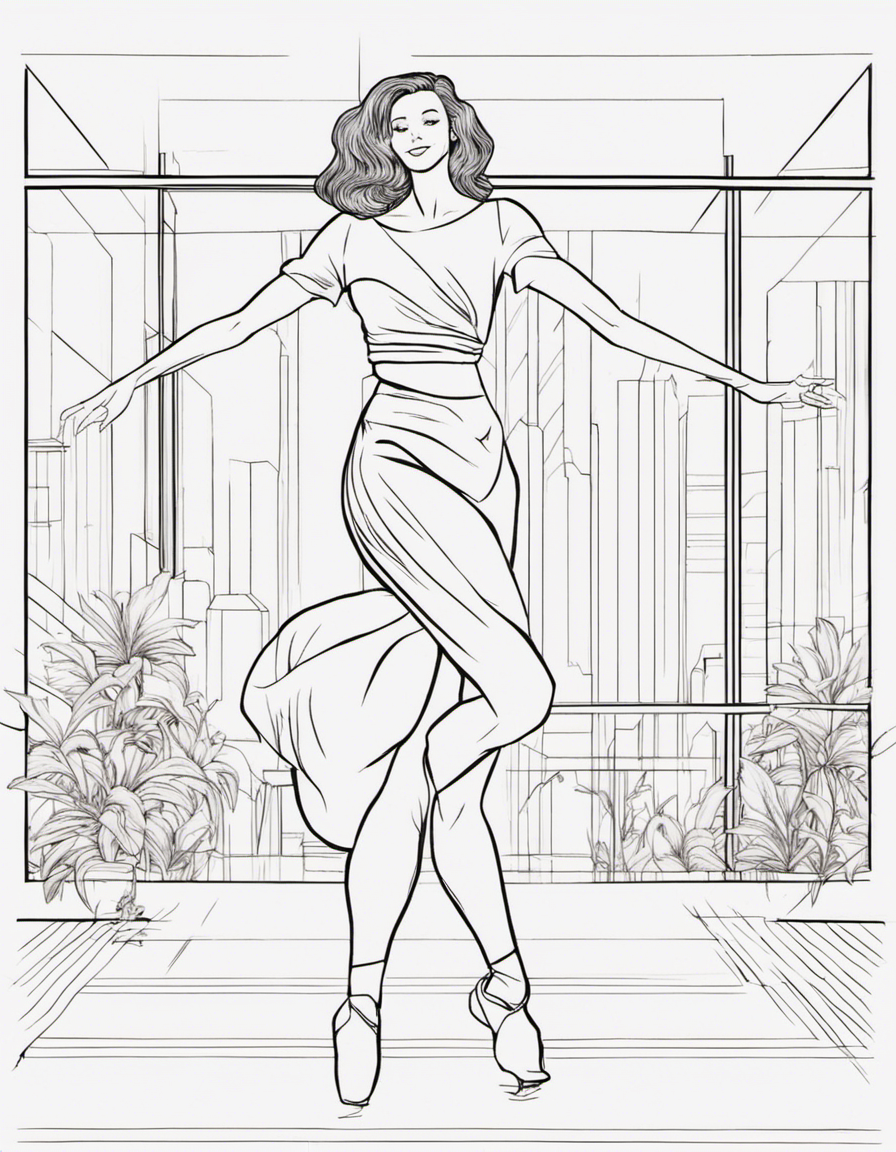 dancing coloring page