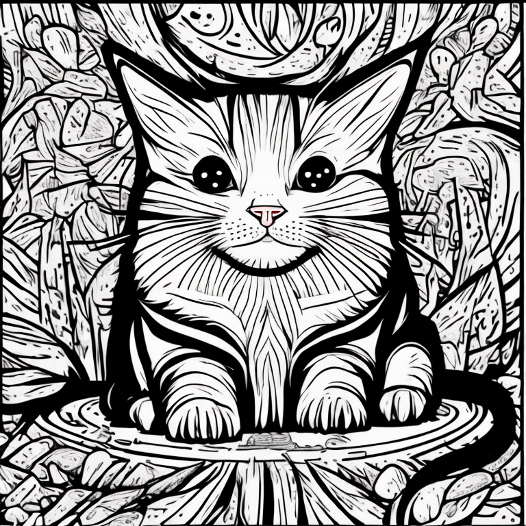 a cute cat coloring page