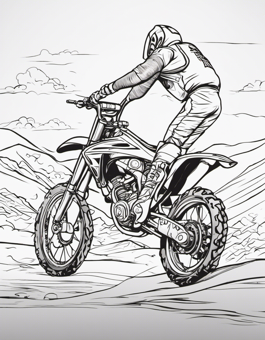 cartoon dirt bike coloring page