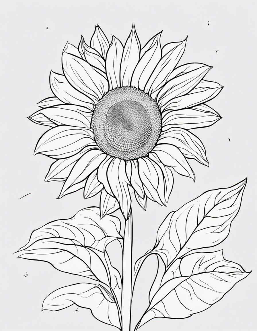 cartoon sunflower coloring page