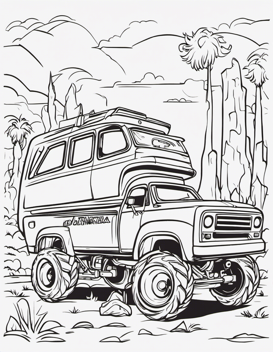 cartoon monster truck coloring page