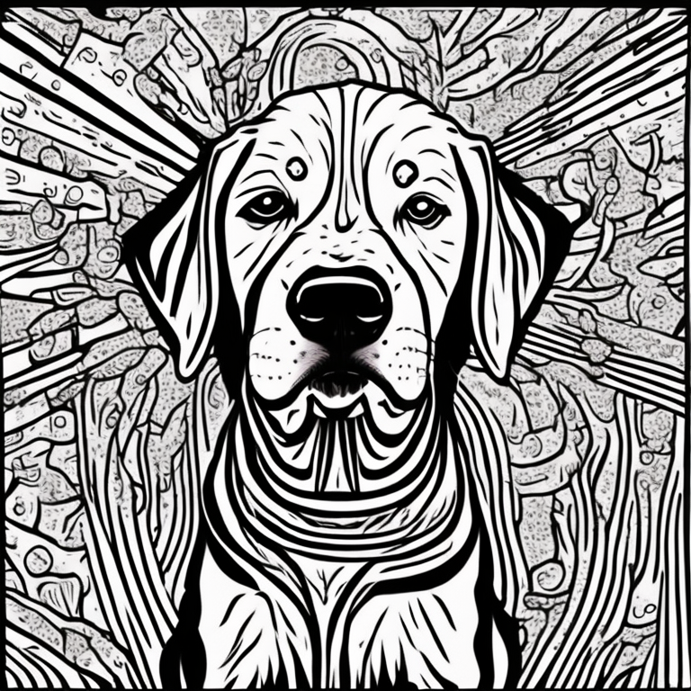 dog with firl coloring page