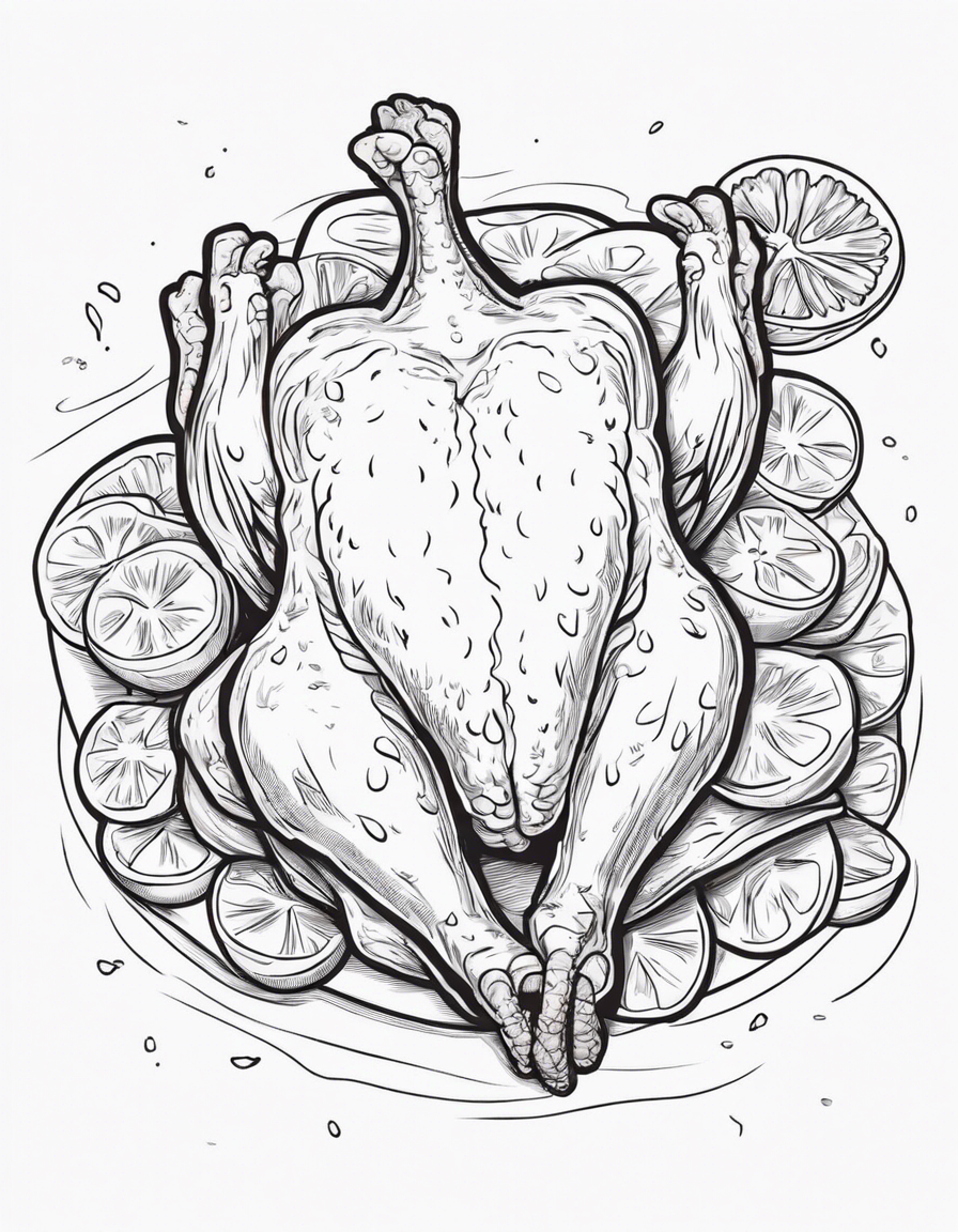 Fried chicken  coloring page