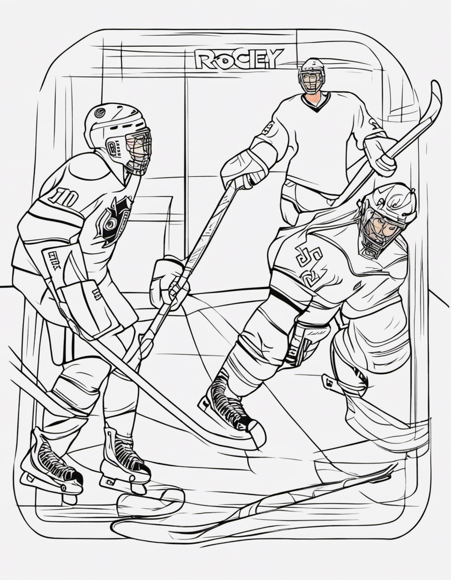 hockey for children coloring page