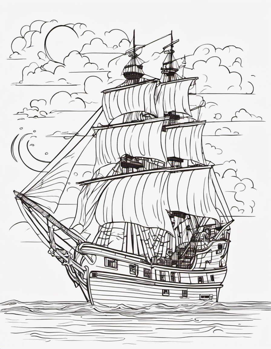 pirate ship coloring pages