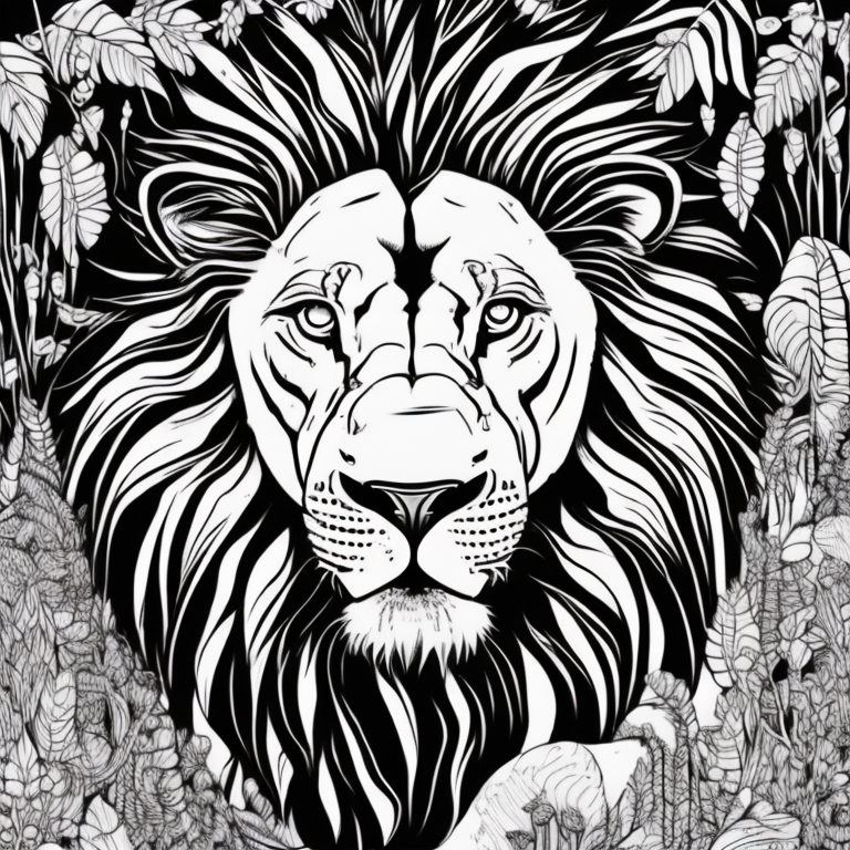 Lion in a jungle