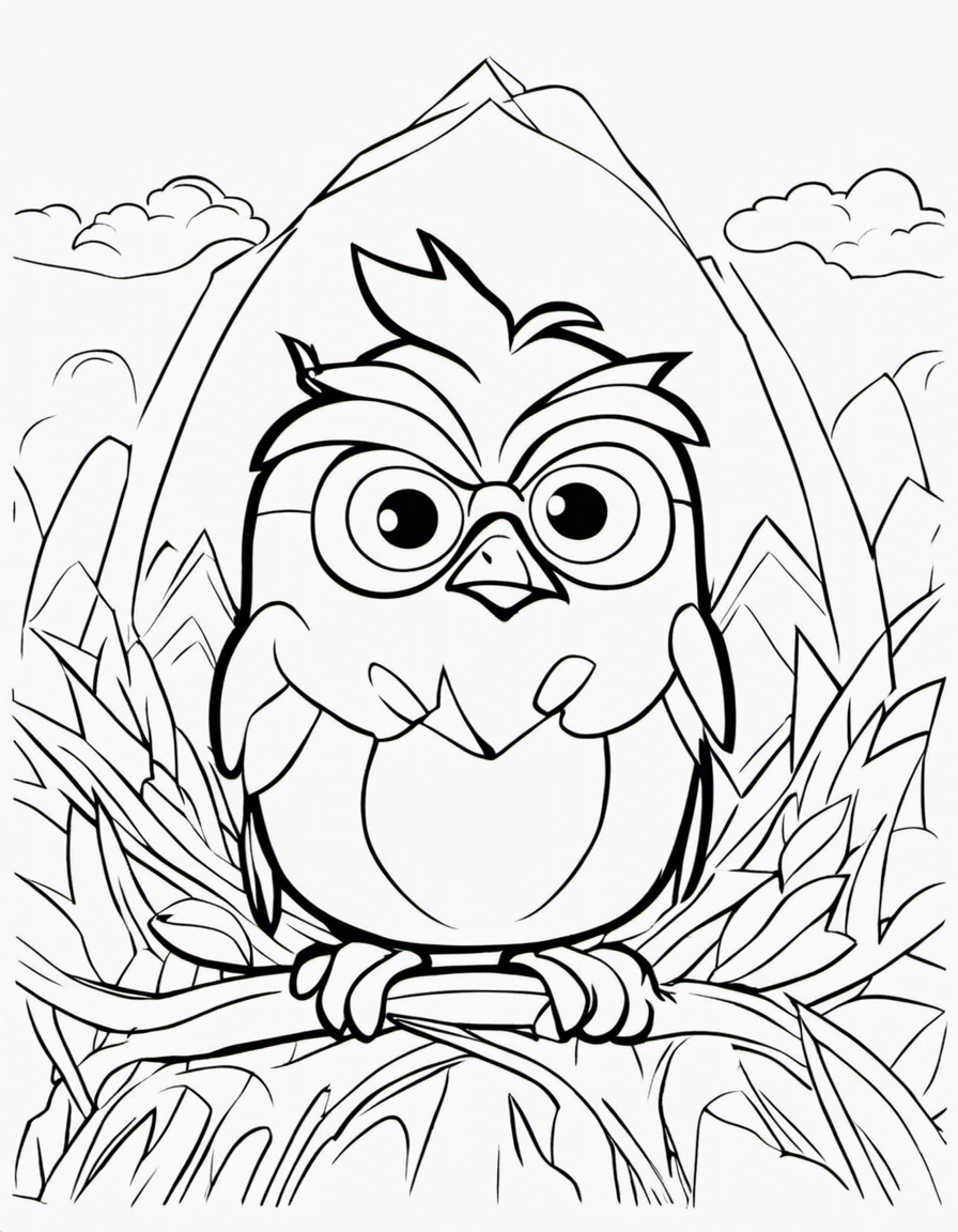 angry birds for children coloring page