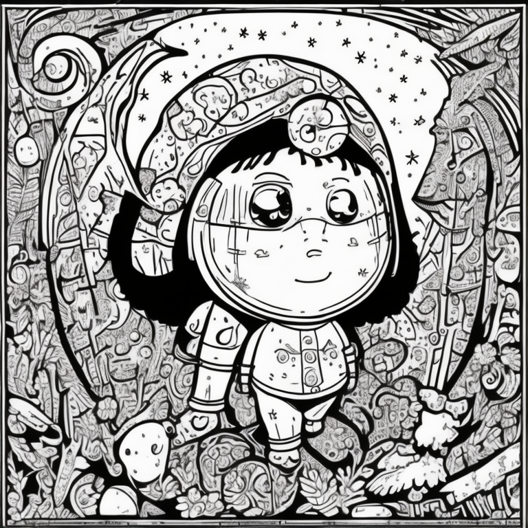 menina e coelho coloring page