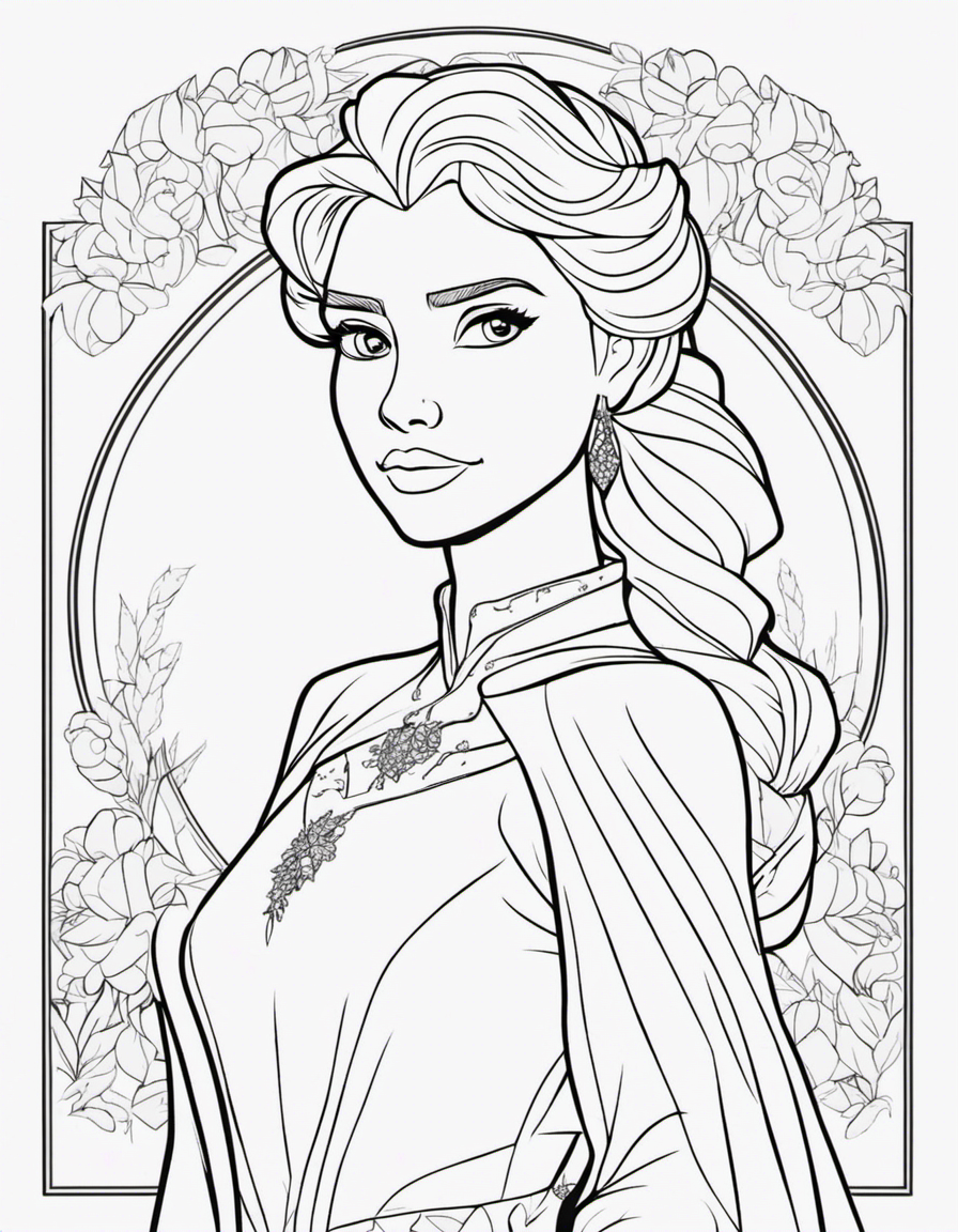 cartoon elsa coloring page