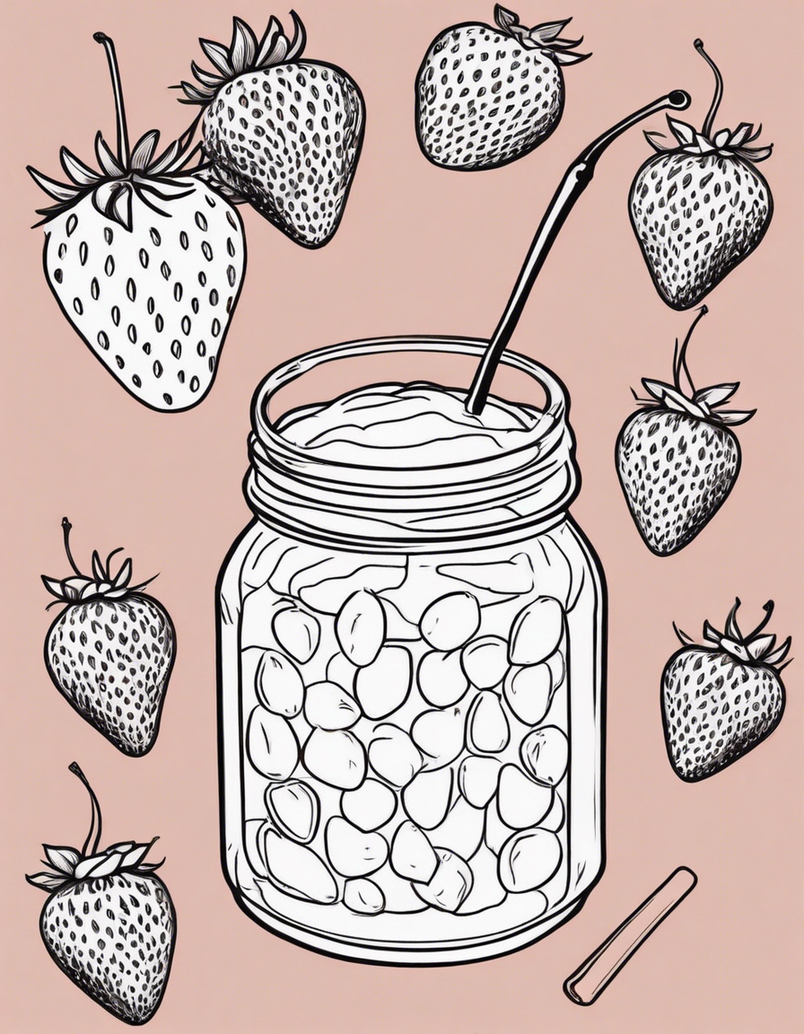 strawberry jam coloring page