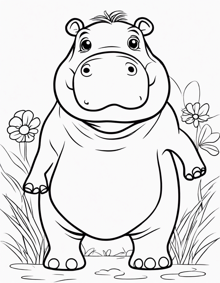 hippo coloring pages