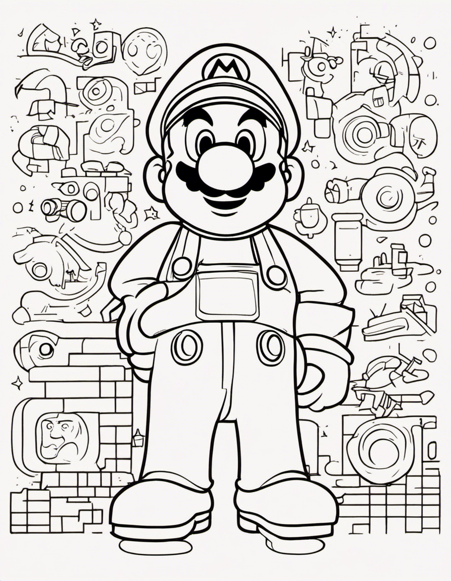 mario for children coloring page