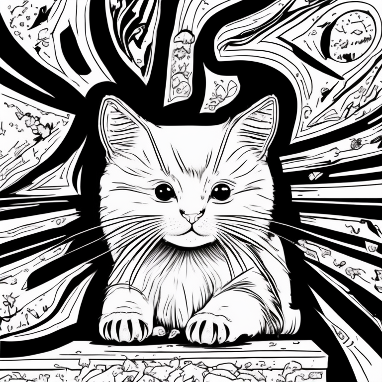 a cute cat coloring page