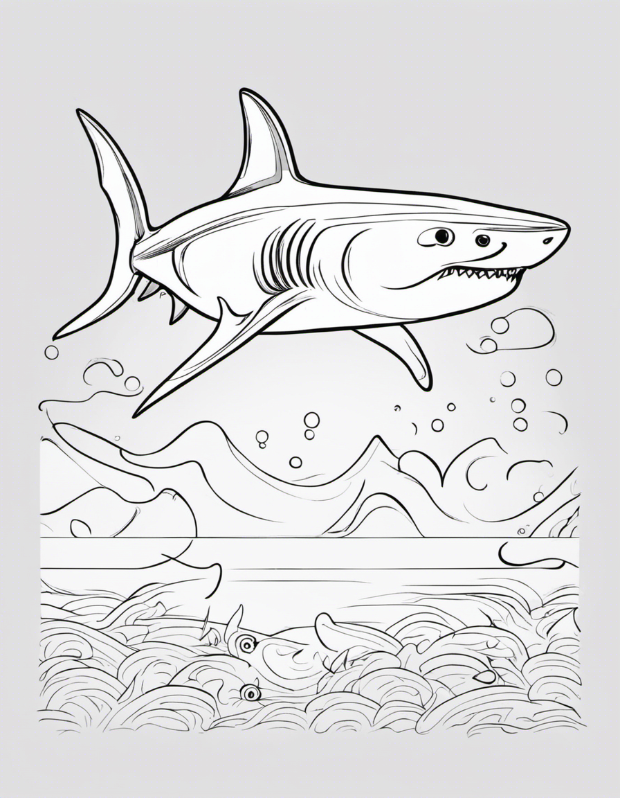 shark for children coloring page