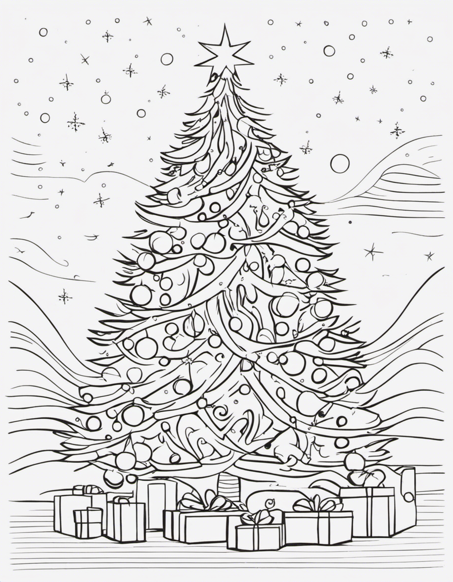 christmas tree for adults coloring page