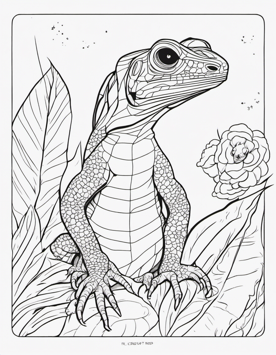 cartoon lizard coloring page