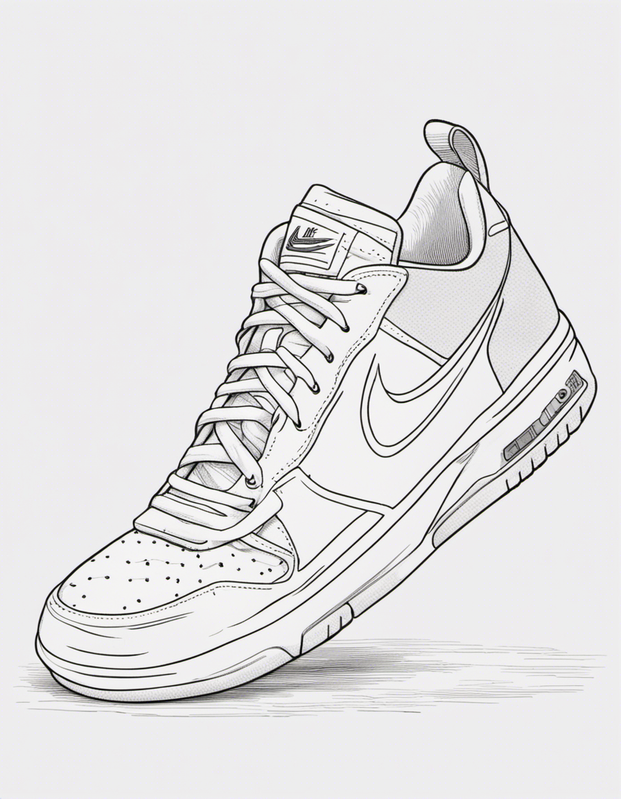 realistic nike coloring page