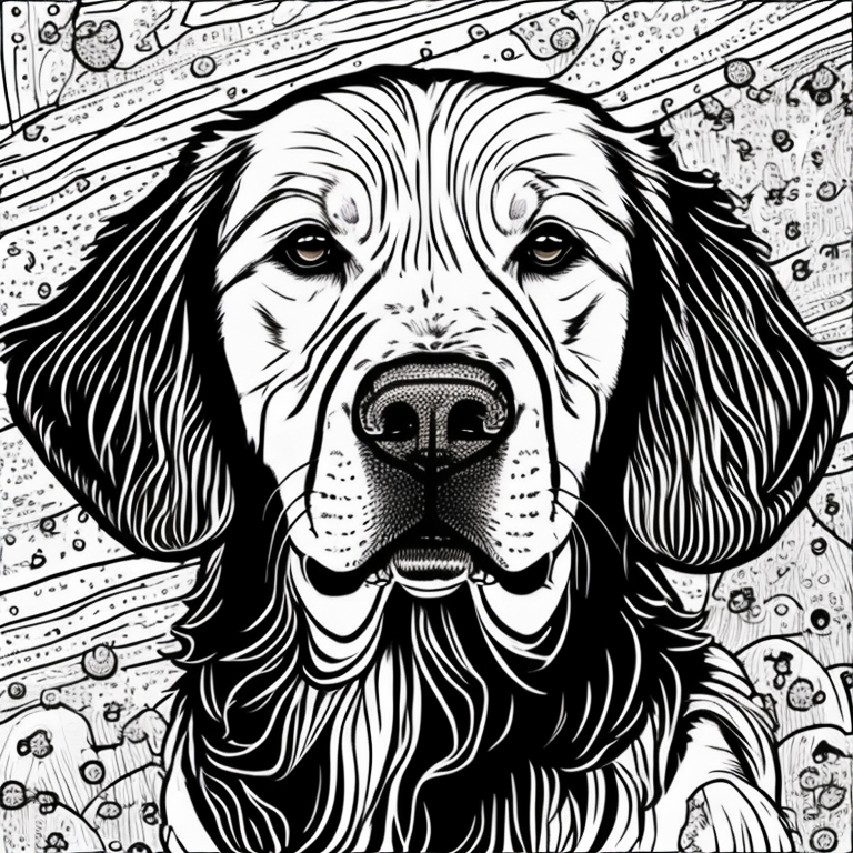 dog golden retriever coloring page