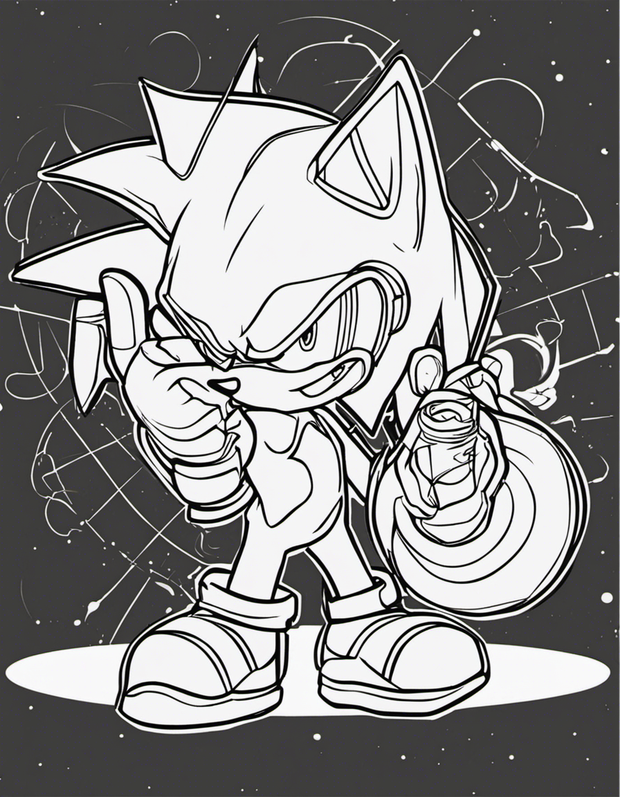 shadow sonic for adults coloring page