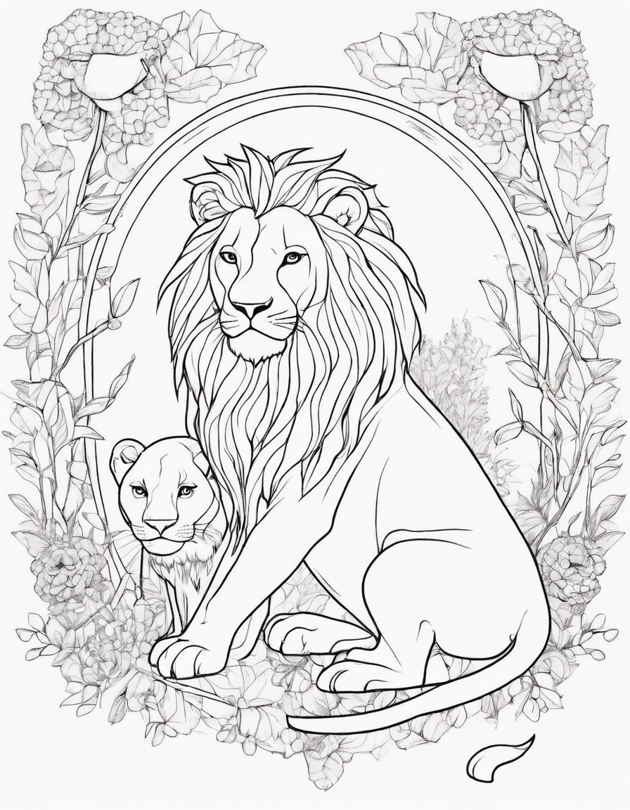 fairy and lion coloring page