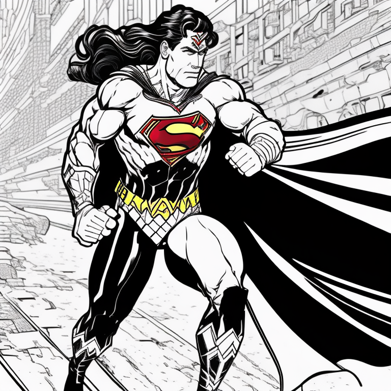 Wonder woman with superman coloring page