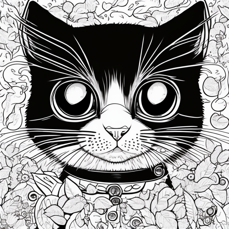 cute cat coloring page