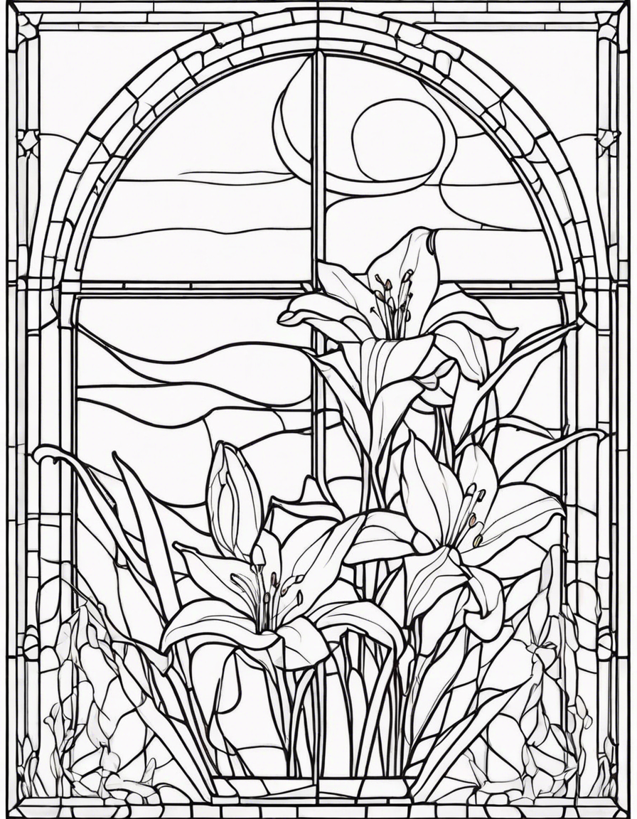 stained glass coloring pages