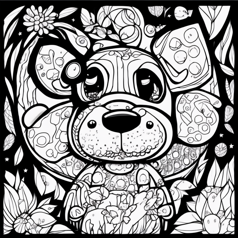 ANIMAL COLORING BOOK, CARTOON STYLE, THICK LINES, NO COLOR, WHITE BACKGROUND, ONLY DASHES