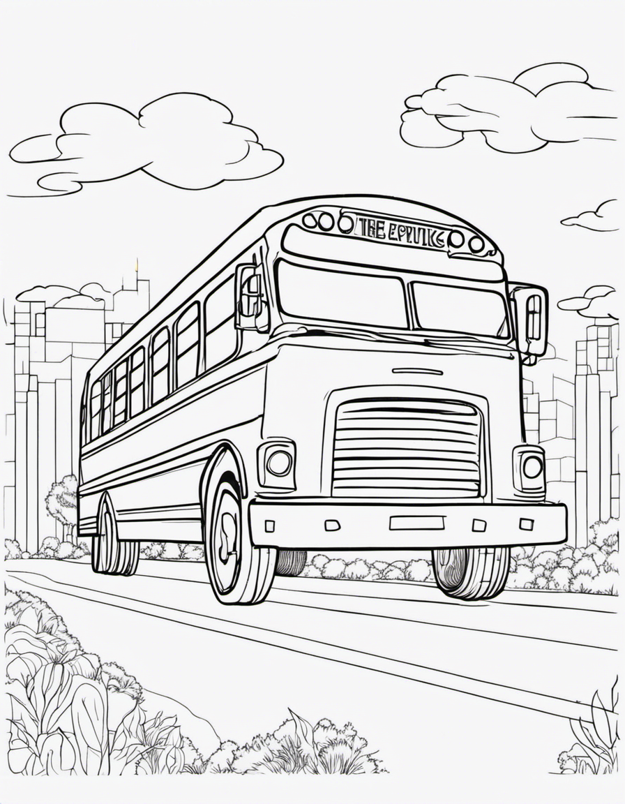 school bus for adults coloring page