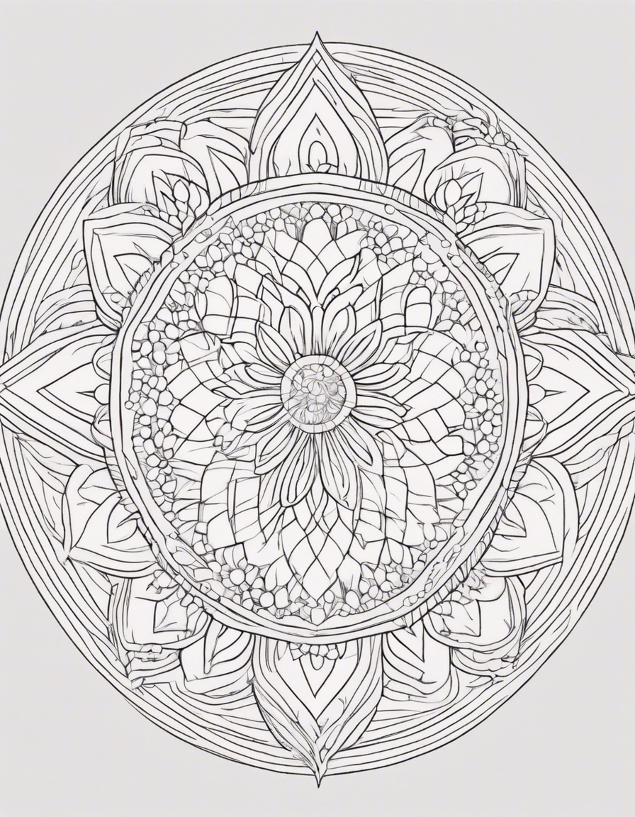 heart mandala coloring page