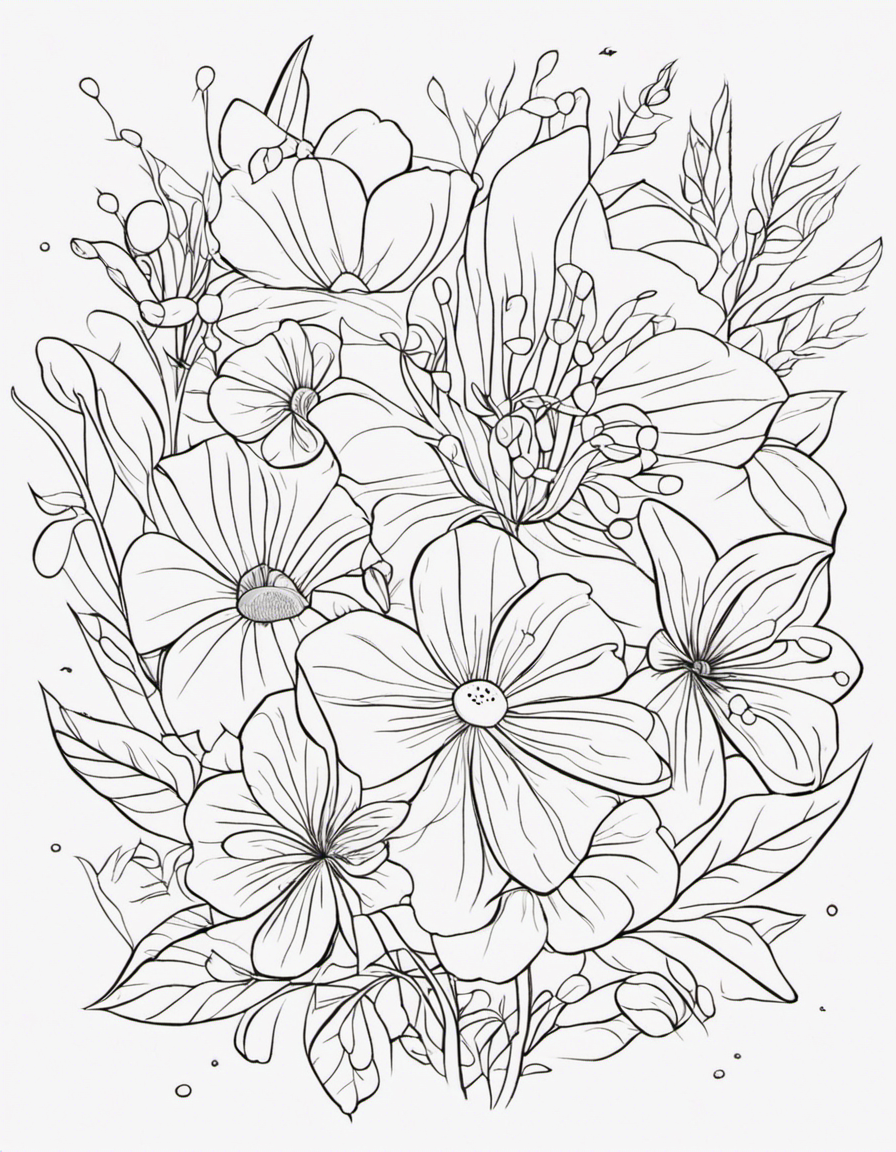 cartoon flower coloring page