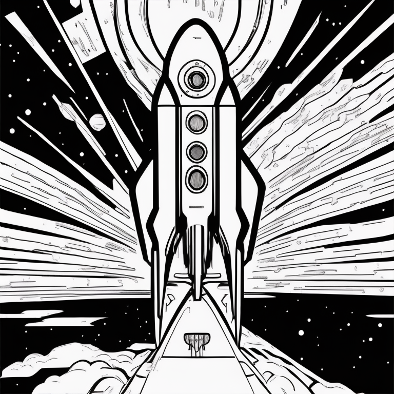 Magazine cover, rocket  coloring page