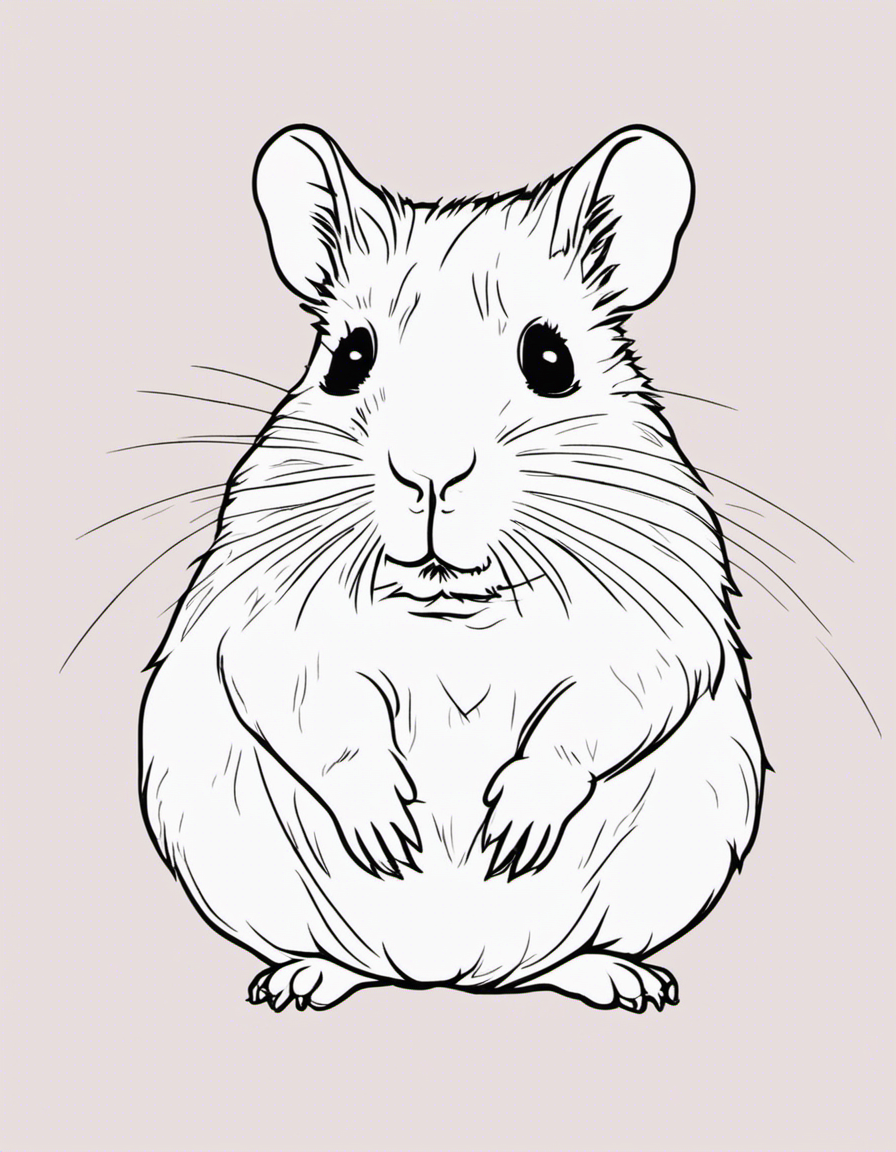 realistic hamster coloring page