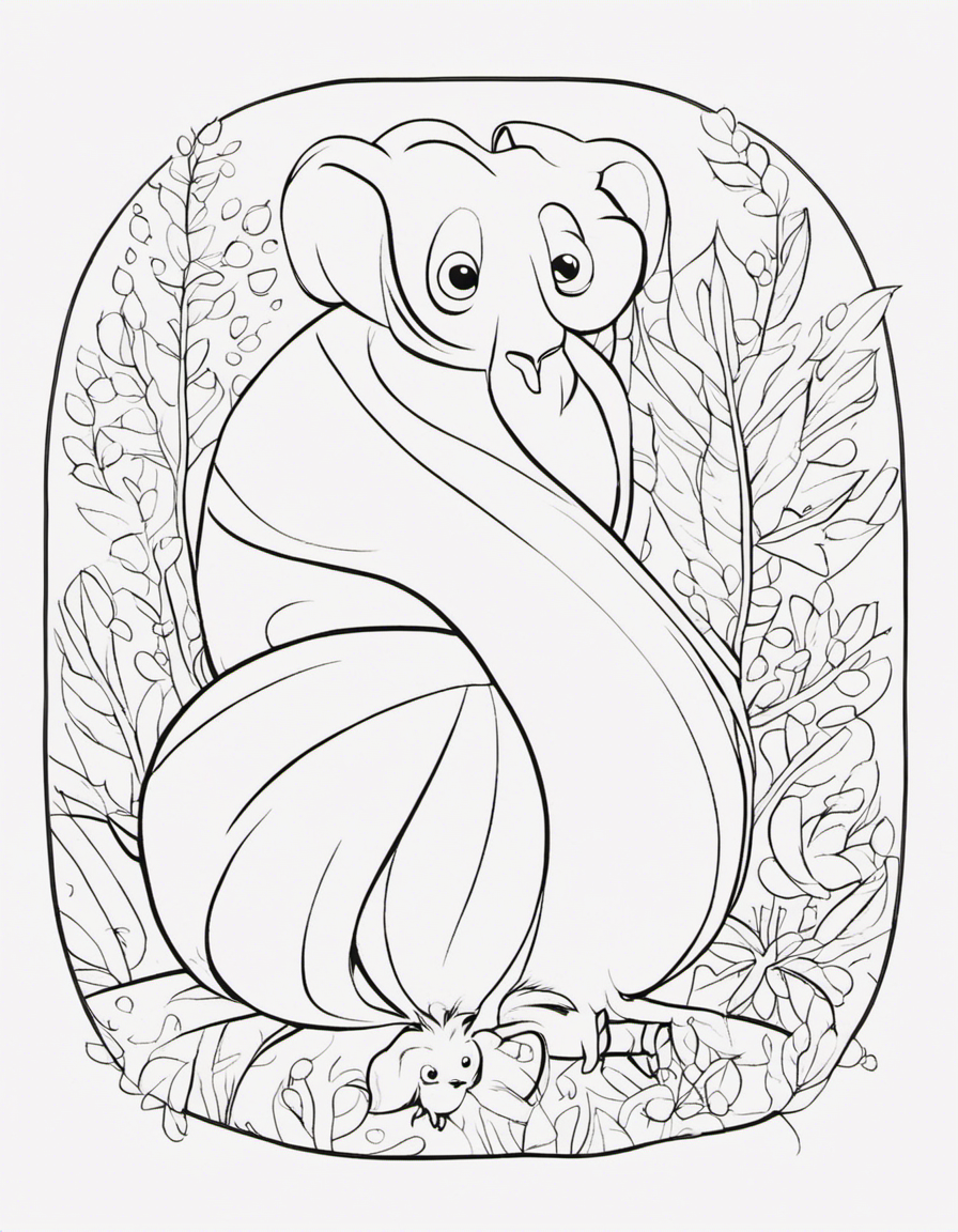 cartoon animal coloring page