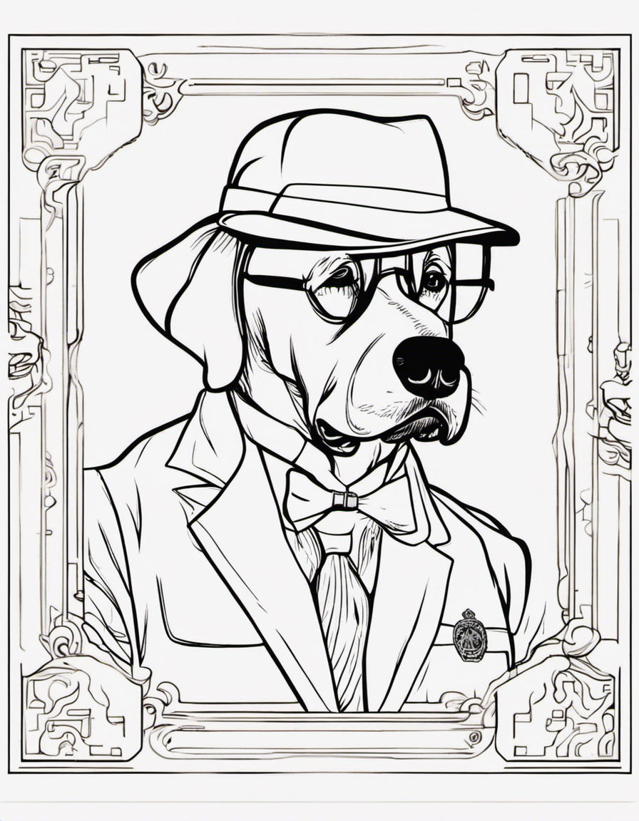 realistic dog man coloring page