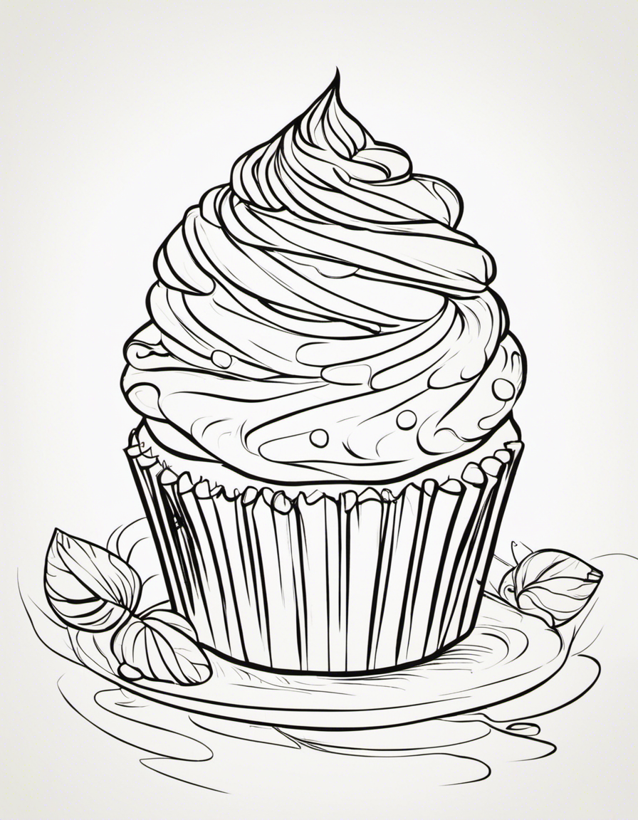 cupcake for children coloring page