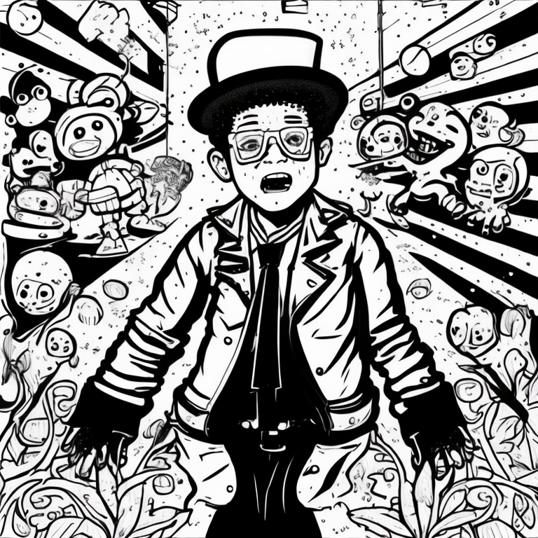 bruno mars playing in the kindergarten coloring page