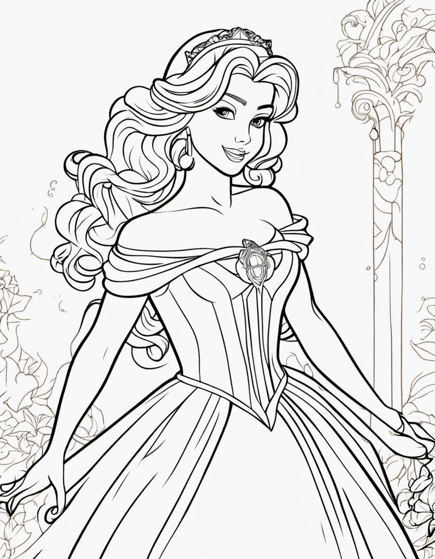 disney princess for children coloring page