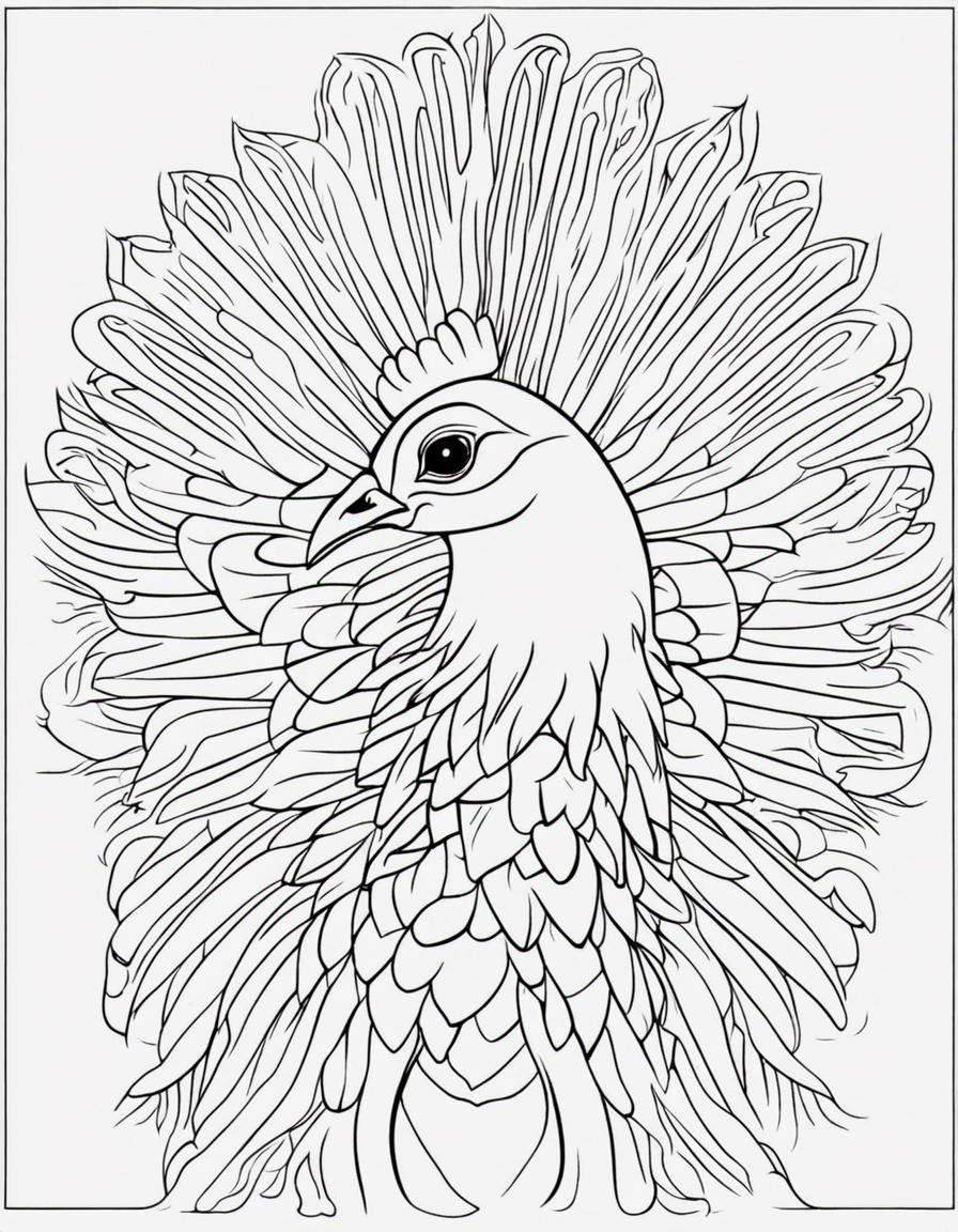 cartoon peacock coloring page