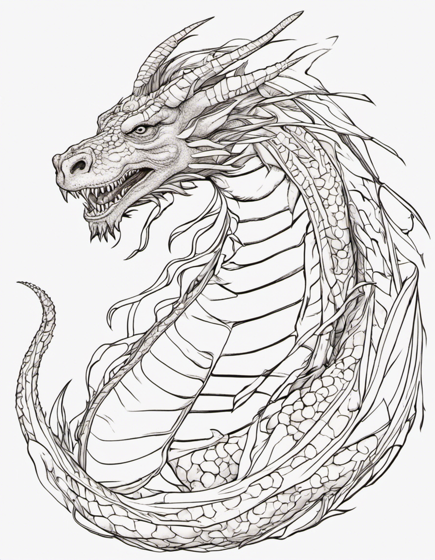 realistic dragon coloring page