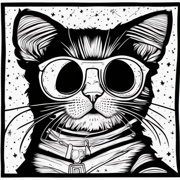 a cute cat coloring page