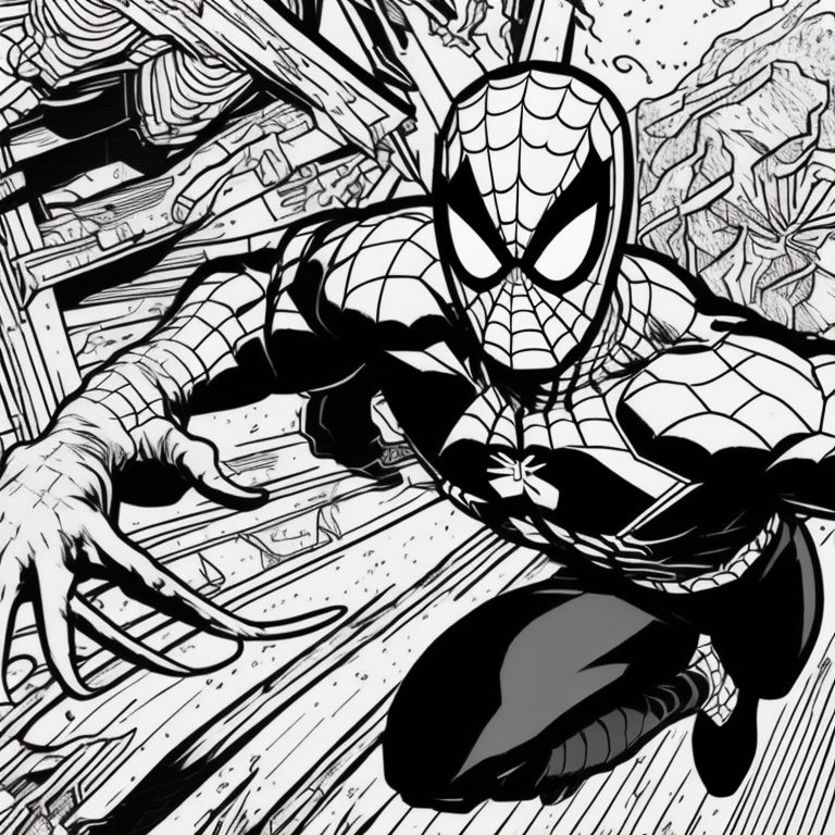 Spiderman e wonder woman coloring page