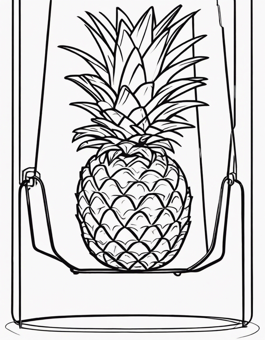 pineapple on a swingset coloring page