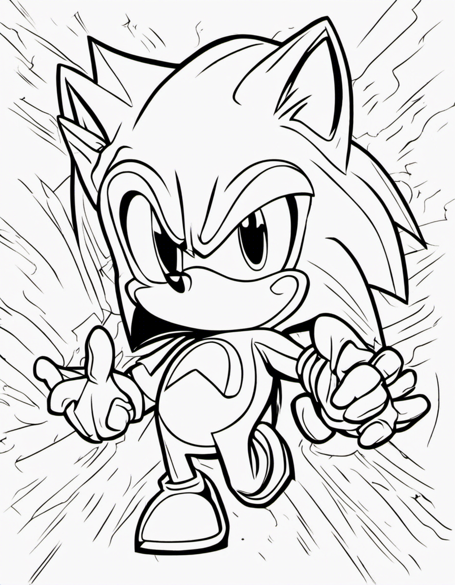 realistic sonic coloring page