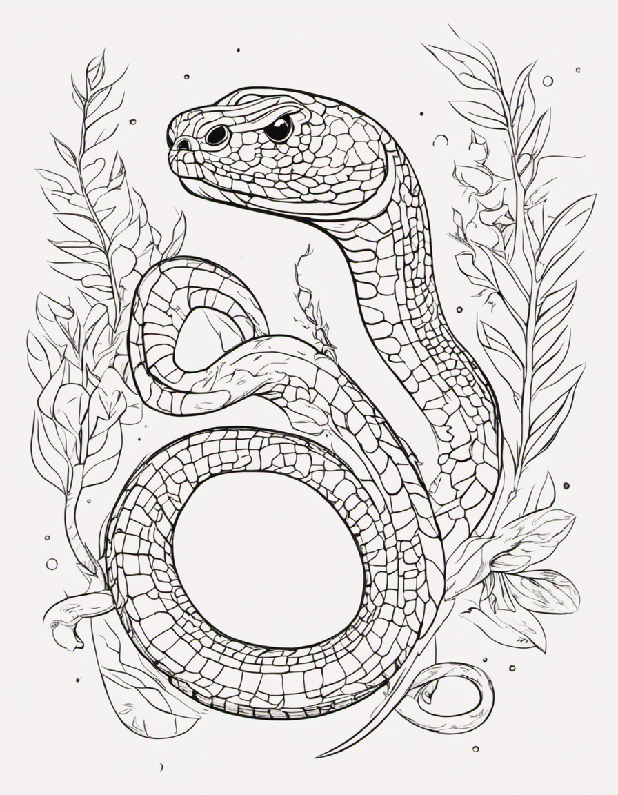 cartoon snake coloring page