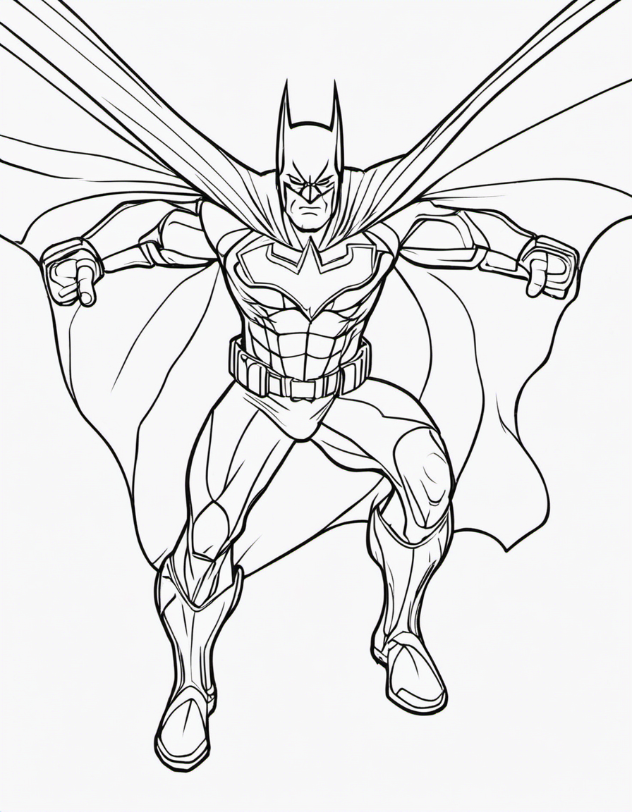 batman flying in the sky coloring page