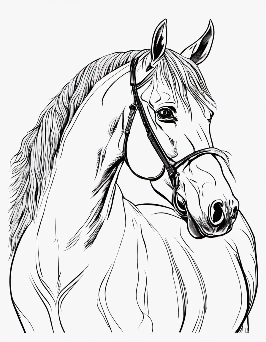 realistic horse coloring page