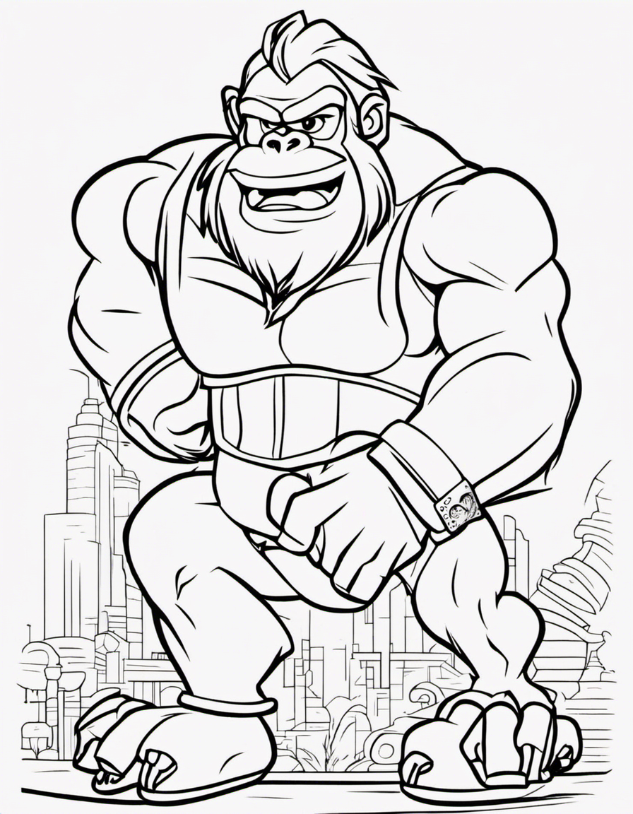 donkey kong for adults coloring page